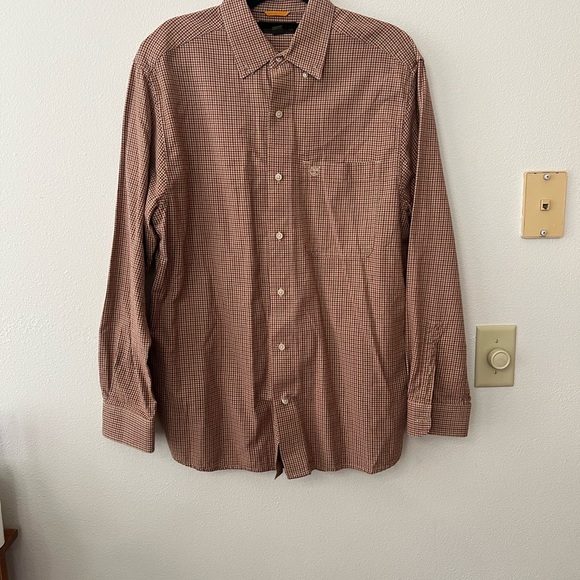 Timberland Men's Brown‎ Checkered Cotton Long Sleeve Button Down Shirt Medium - Picture 1 of 9